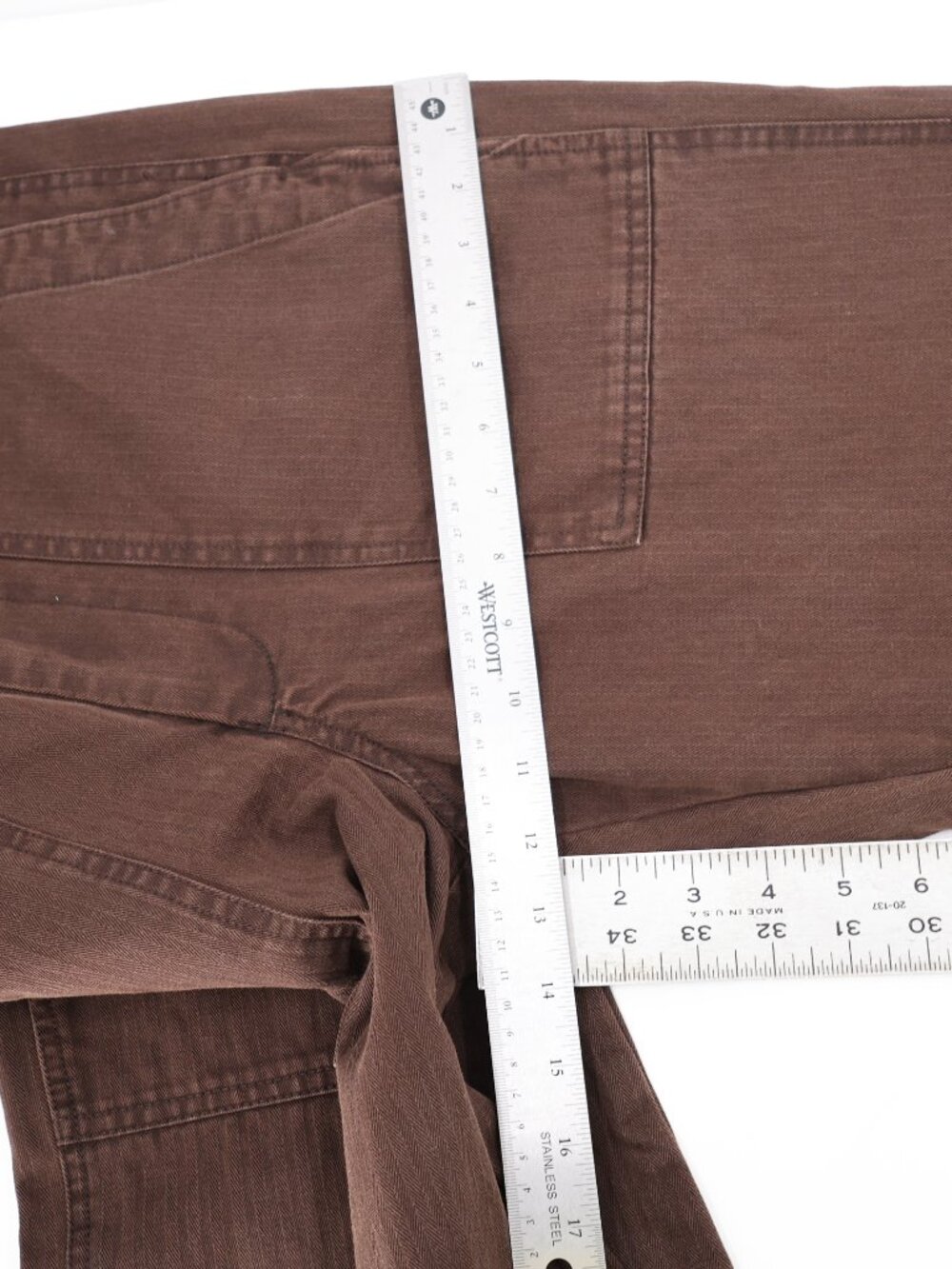 Alex Mill Pant Women 10 L28 herringbone Twill Tapered High Rise Utility Workwear - Picture 6 of 11